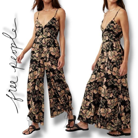 FREE PEOPLE Women’s Stand Out Floral Print One-Piece/Jumpsuit in the Size Large - Picture 13 of 16